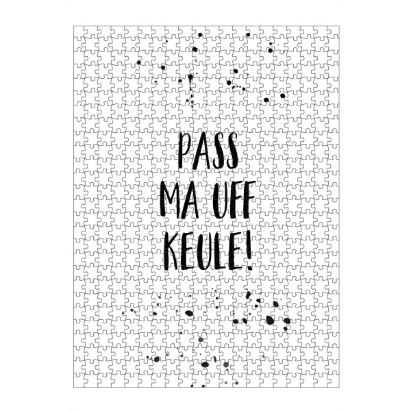 artboxONE Puzzle "Berlinerisch PASS MA UFF KEULE" artboxONE - Typografie,Schwarzweiß