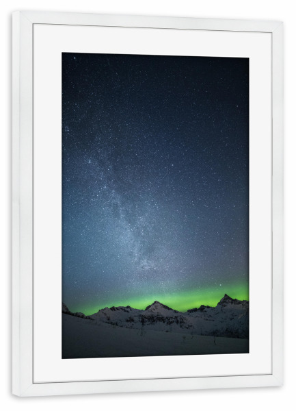 Poster mit Rahmen weiß "Arctic Milky Way" artboxONE - Natur,Galaxy