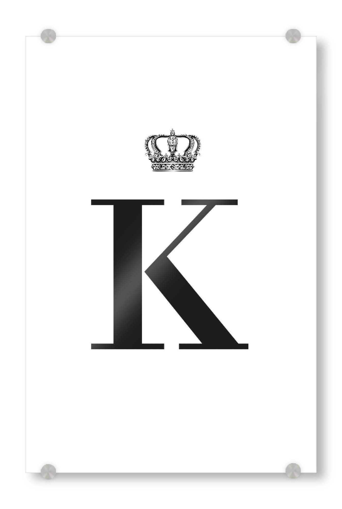 Acrylglasbild "K King" artboxONE - Schwarzweiß,Buchstaben,Buchstaben / K
