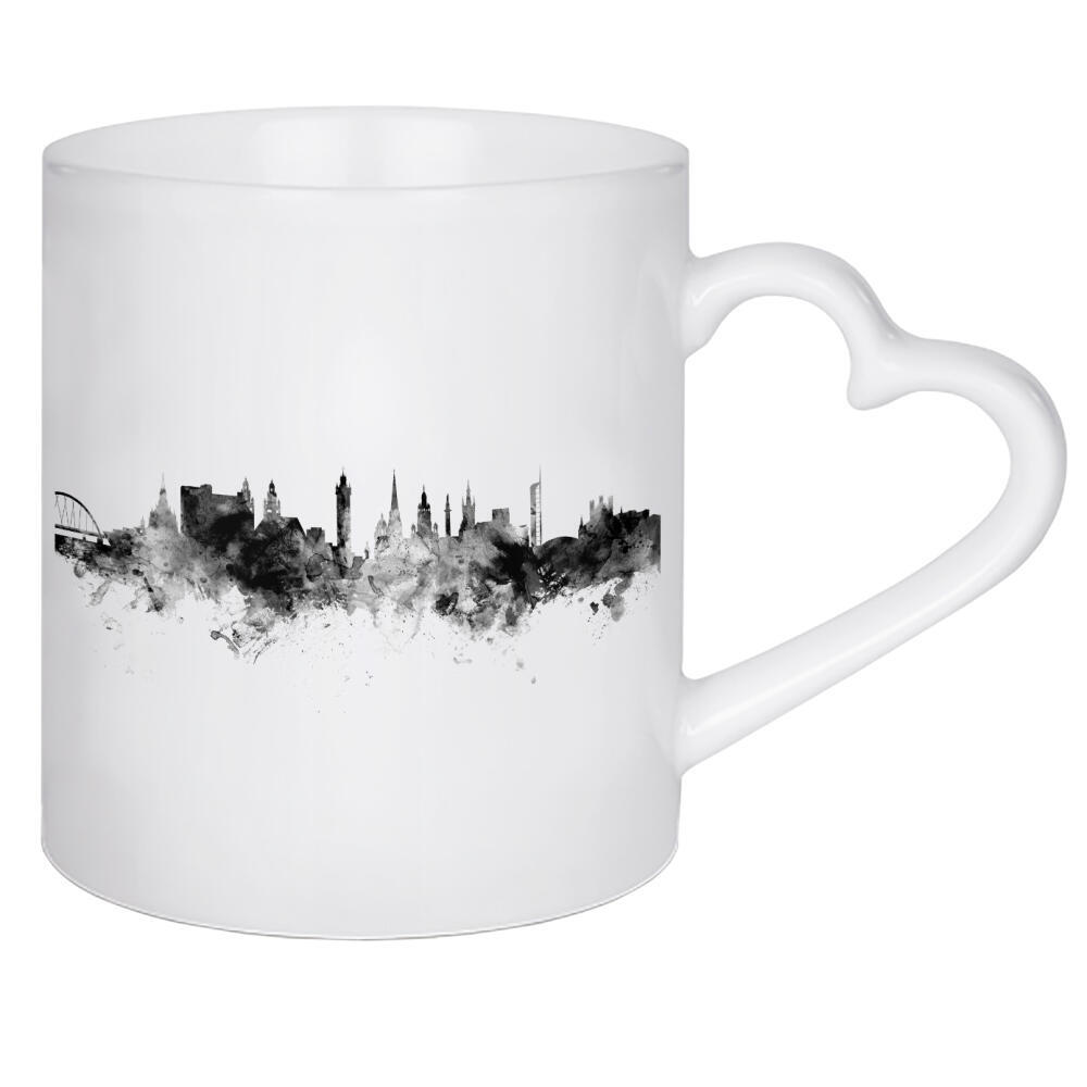 Herztasse "Glasgow Scotland Skyline 3" artboxONE - Städte,Reise,Schwarzweiß