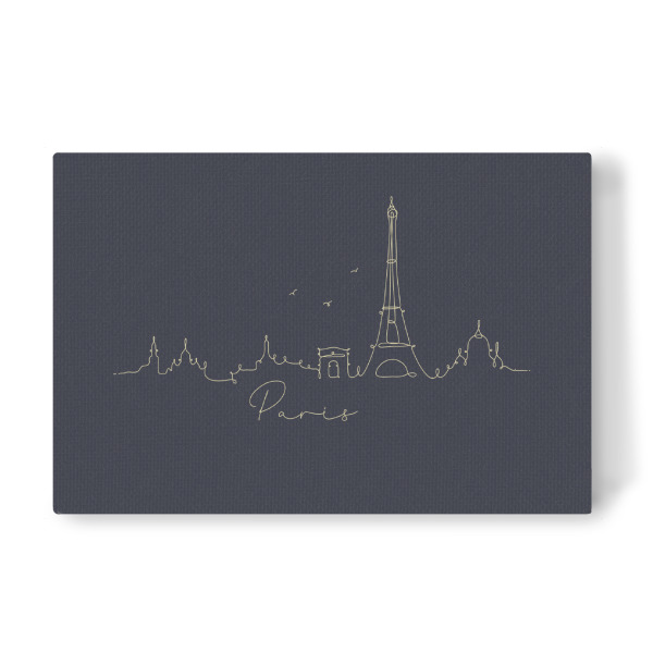 Leinwandbild "Pen line silhouette Paris blue" artboxONE - Schwarzweiß,Städte / Paris