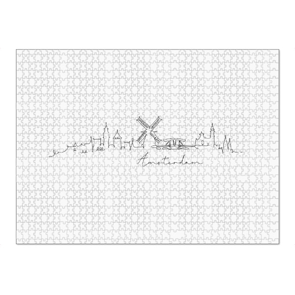 Puzzle Ravensburger "Pen line silhouette Amsterdam" artboxONE - Schwarzweiß,Städte / Amsterdam