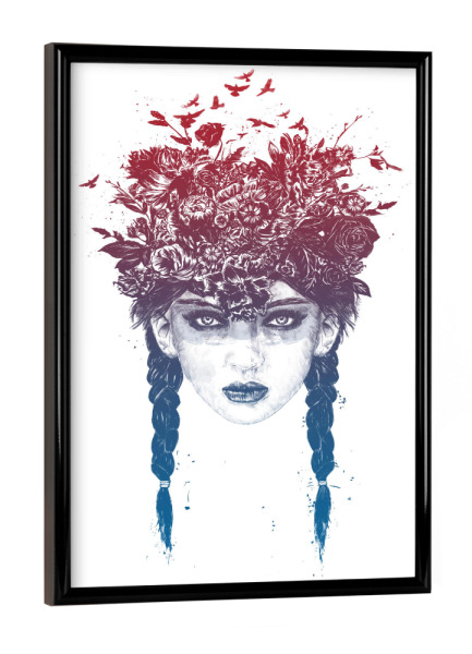 Poster mit schwarzem Rahmen "Summer Queen floral" artboxONE - Menschen