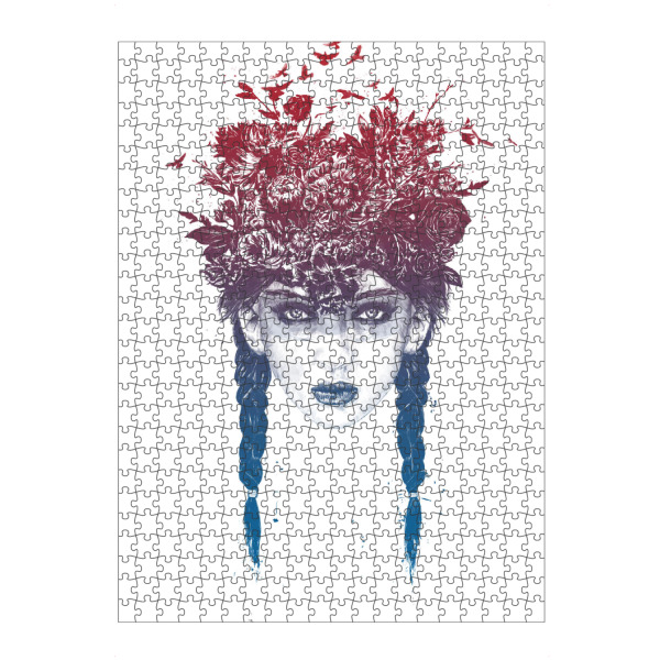 artboxONE Puzzle "Summer Queen floral" artboxONE - Menschen - Girl,Drawing,Portrait,Floral,Flowers,Nature,Summer,Spring,Surreal,Blumen,Frühling