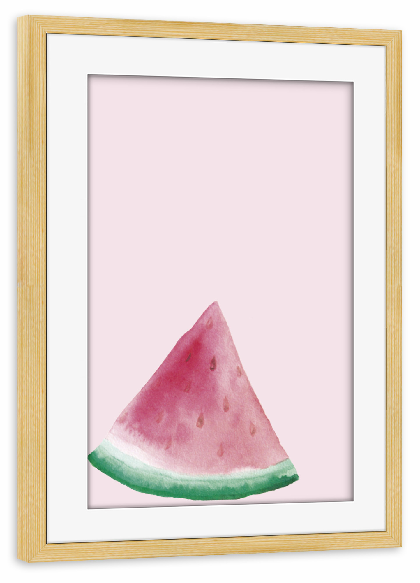 Poster mit Rahmen kiefer "Melonenstück auf Rosa" artboxONE - Essen & Trinken / Obst & Gemüse,Festivals