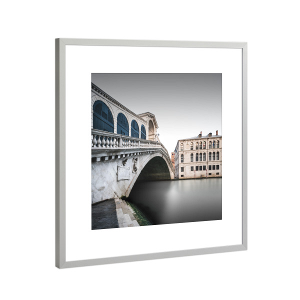 Poster mit Rahmen Silber "Rialtobrücke Venedig" artboxONE - Städte,Reise,Architektur,Städte / Venedig