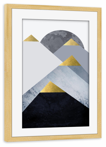 Poster mit Rahmen kiefer "Scandi Blue Mountains Two" artboxONE - Geometrie