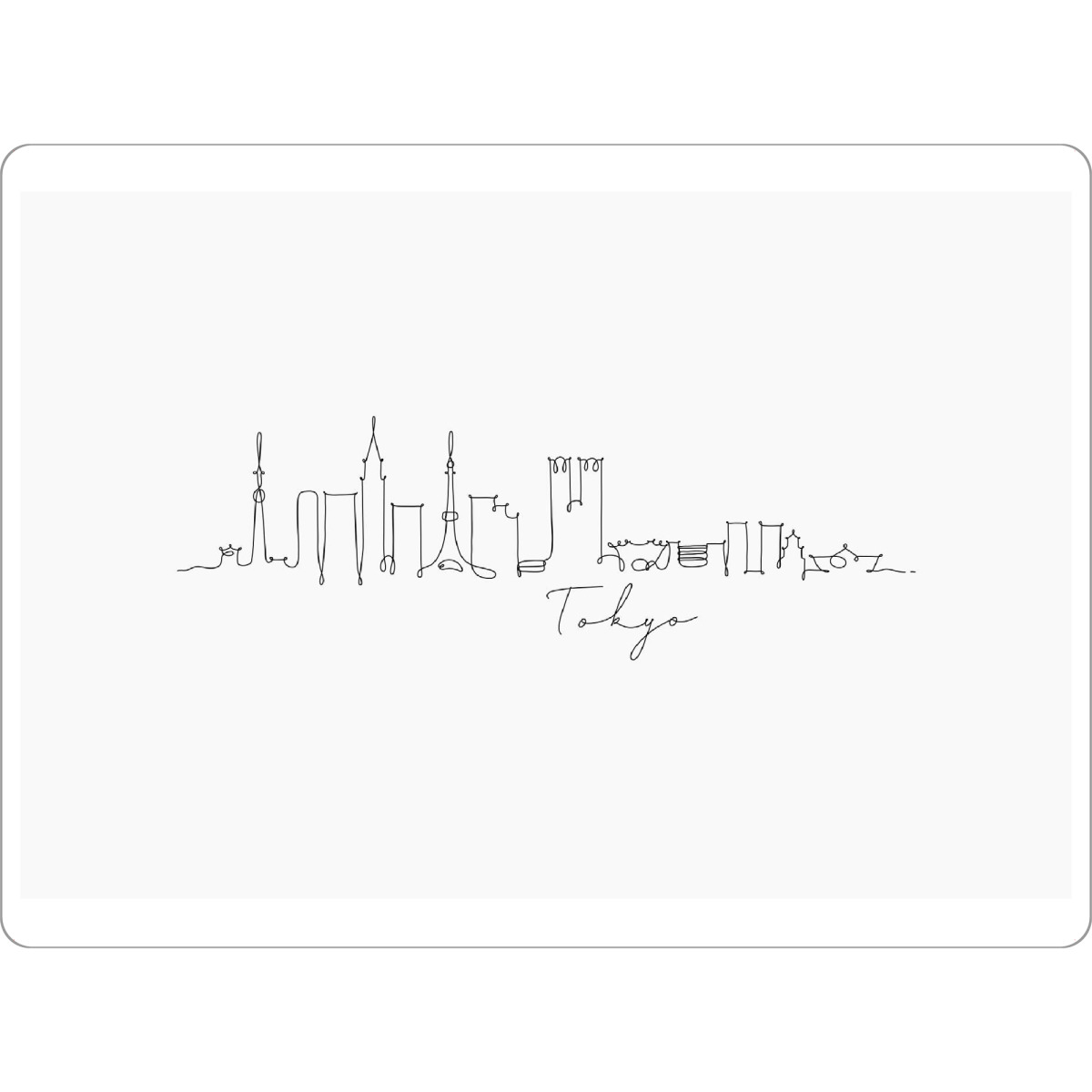 Tischset "Pen line silhouette Tokyo" artboxONE - Schwarzweiß,Städte / Tokio