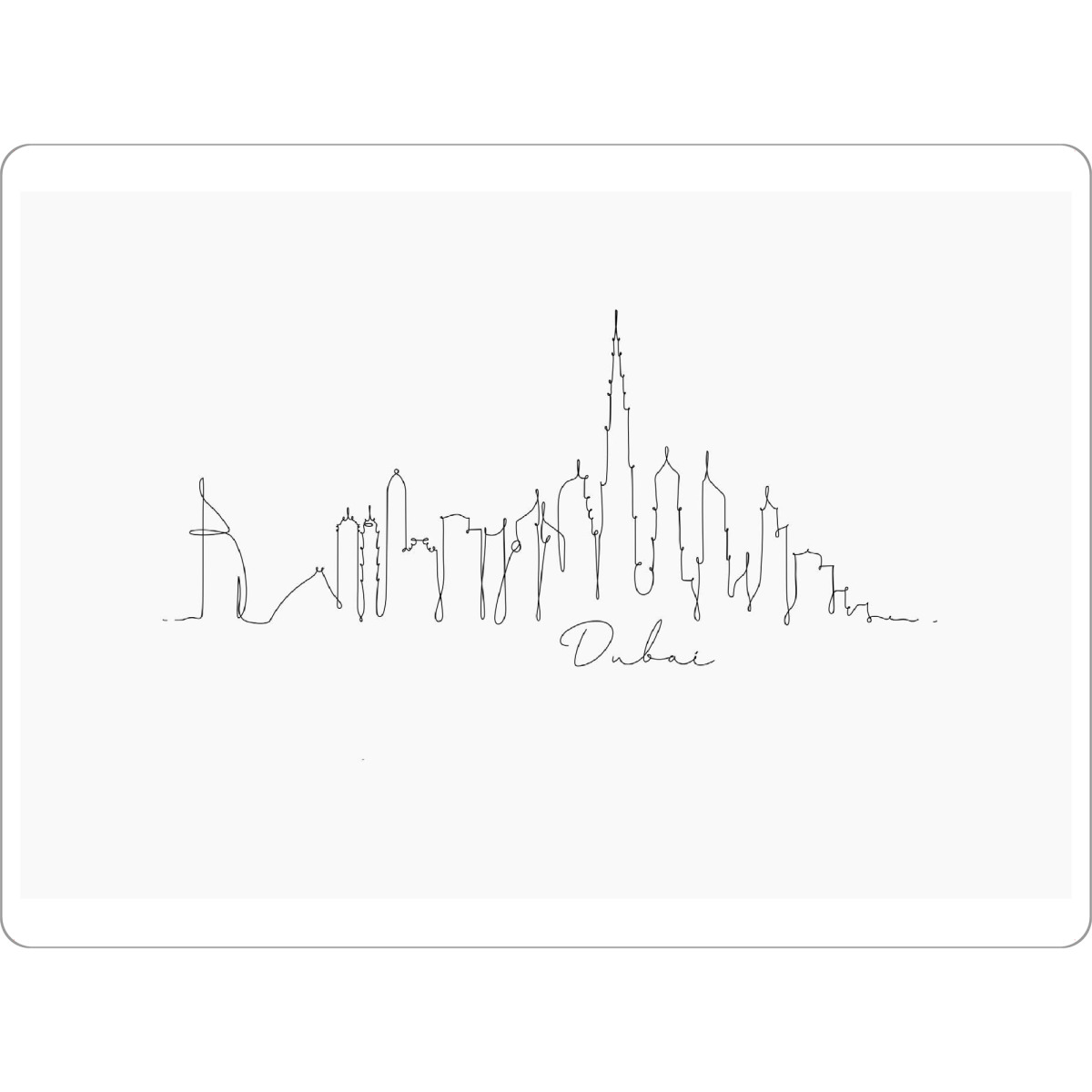 Tischset "Pen line silhouette Dubai" artboxONE - Schwarzweiß,Städte / Dubai