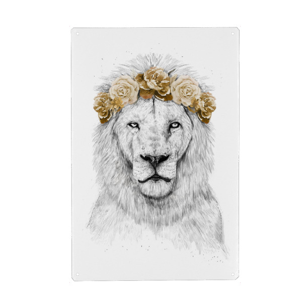 Holzbild "Festival lion (color version)" artboxONE - Floral,Tiere,Festivals