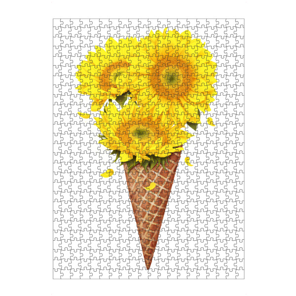 artboxONE Puzzle "Ice cream with sunflowers" artboxONE - Floral,Essen & Trinken
