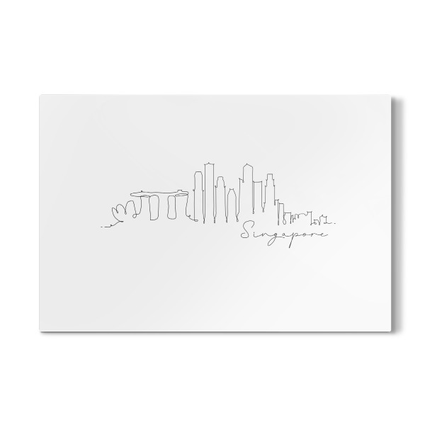 Galerie-Print "Pen line silhouette Singapore" 30x20 cm artboxONE