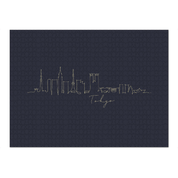 Puzzle Ravensburger "Pen line silhouette Tokyo blue" artboxONE - Schwarzweiß,Städte / Tokio