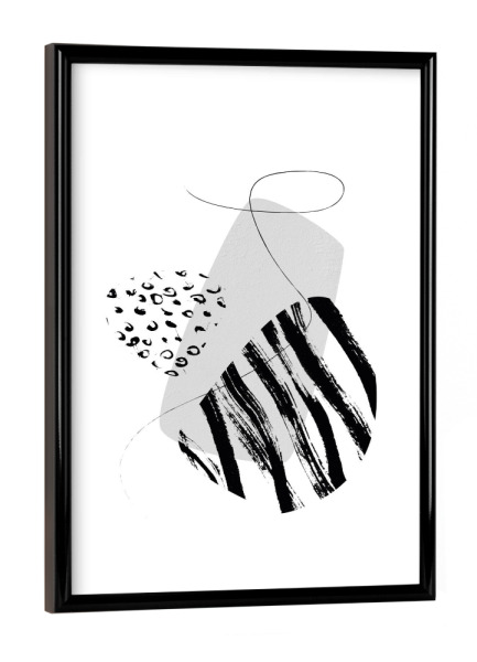 Poster mit schwarzem Rahmen "Tiger Stone" artboxONE - Abstrakt,Schwarzweiß,Geometrie