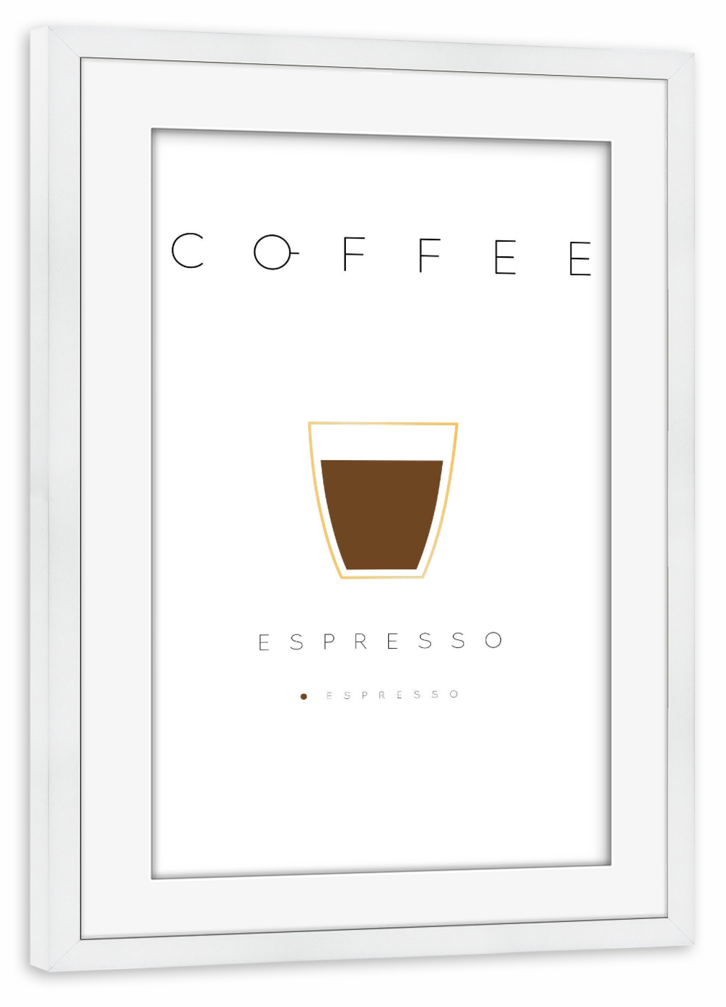Poster mit Rahmen weiß "Coffee espresso white" artboxONE - Essen & Trinken