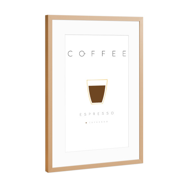 Poster mit Rahmen Kupfer "Coffee espresso white" artboxONE - Essen & Trinken