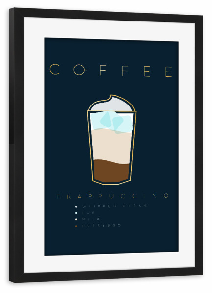 Poster mit Rahmen schwarz "Coffee frappuccino" artboxONE - Essen & Trinken