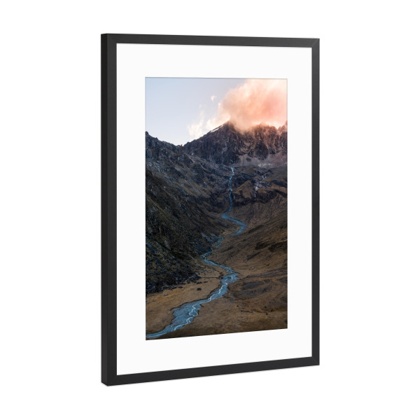 Poster mit Rahmen Schwarz (Metallic) "Der Weg zum Feuer" artboxONE - Natur