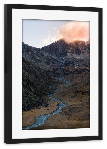 Poster mit Rahmen schwarz "Der Weg zum Feuer" artboxONE - Natur