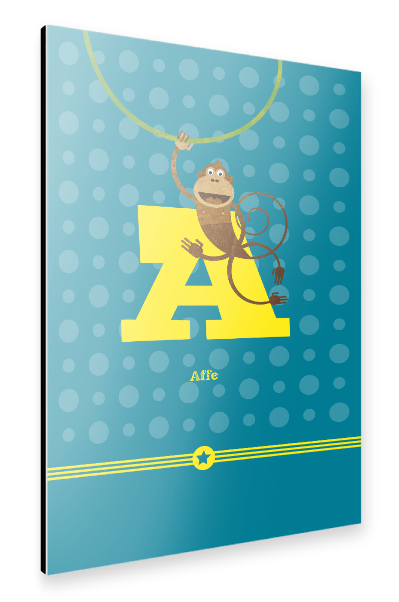 Alu-Dibond "A wie Affe" 75x50 cm artboxONE