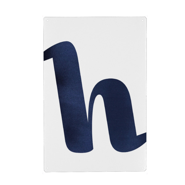 Holzbild "Navyblauer Buchstabe H" artboxONE - Abstrakt