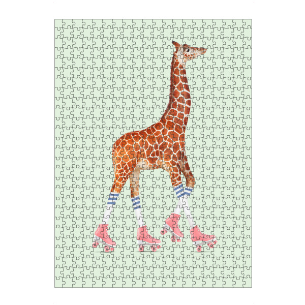 artboxONE Puzzle "ROLLERSKATING GIRAFFE" artboxONE - Für Kinder,Tiere,Fiktion,Lustig