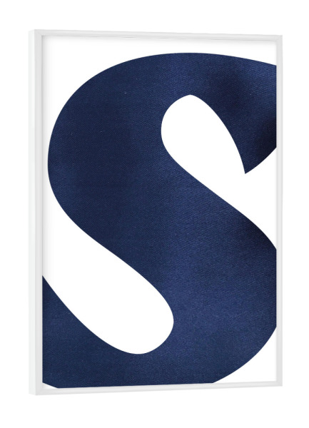 Poster mit weißem Rahmen "Navy Buchstabe S" artboxONE - Abstrakt
