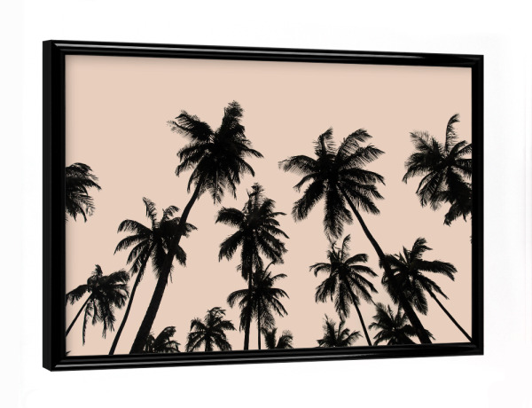 Poster mit schwarzem Rahmen "Palm trees in pink" artboxONE - Natur,Reise,Floral,Reise / Strand und Meer
