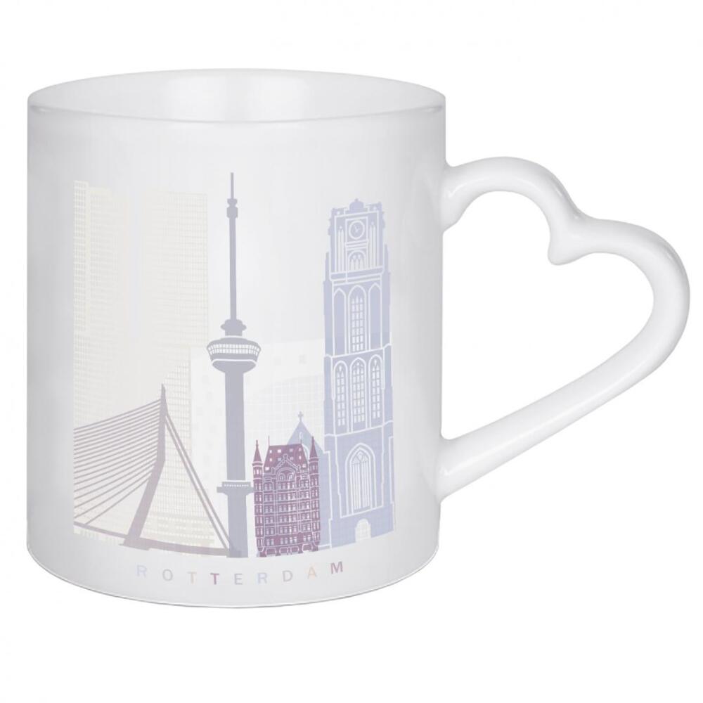 Herztasse "ROTTERDAM SKYLINE PASTELL-b" artboxONE - Städte,Architektur