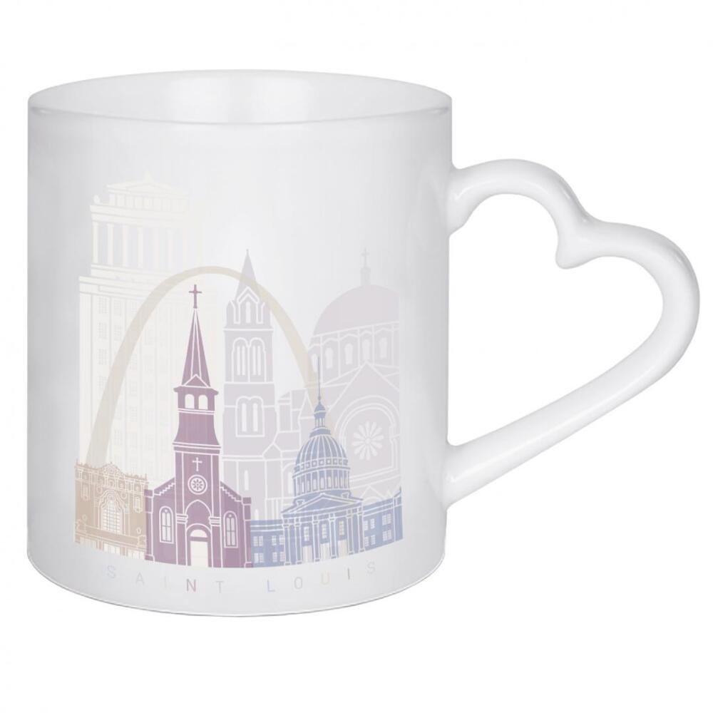 Herztasse "SAINT LOUIS SKYLINE PASTELL" artboxONE - Städte,Architektur