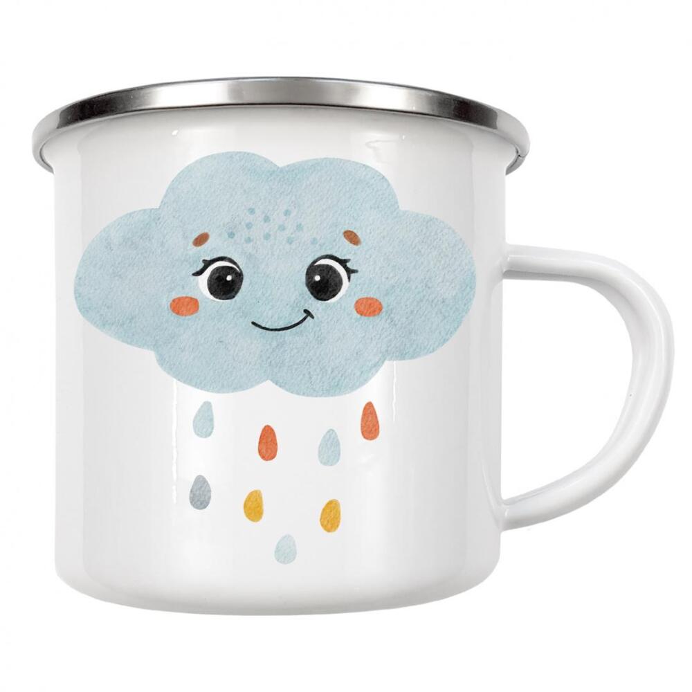 Emaille Tasse "Aquarell-Wolkendesign" artboxONE - Für Kinder,Abstrakt