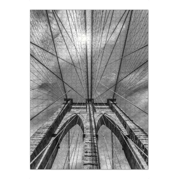 Puzzle Ravensburger "NYC Brooklyn Bridge im Detail" artboxONE - Städte,Städte / New York,Reise,Schwarzweiß,Architektur