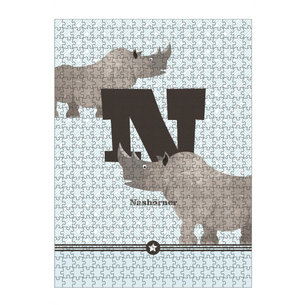 Puzzle Ravensburger "N wie Nashörner" artboxONE - Für Kinder,Buchstaben,Buchstaben / N