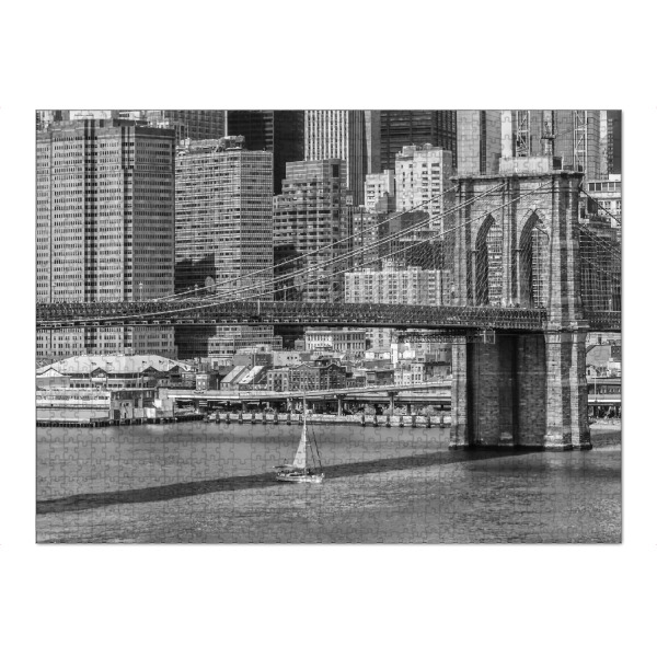 Puzzle Ravensburger "NYC Brooklyn Bridge" artboxONE - Städte,Städte / New York,Reise,Schwarzweiß,Architektur