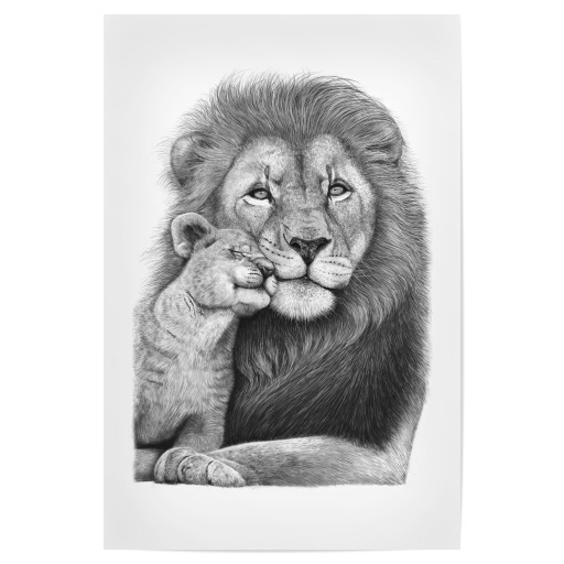 Lion with a baby