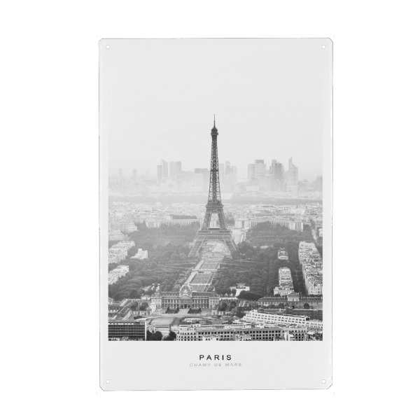 Metall Poster "Eiffel Tower, Paris" artboxONE - Städte,Reise,Schwarzweiß,Architektur,Städte / Paris,Reise / Länder