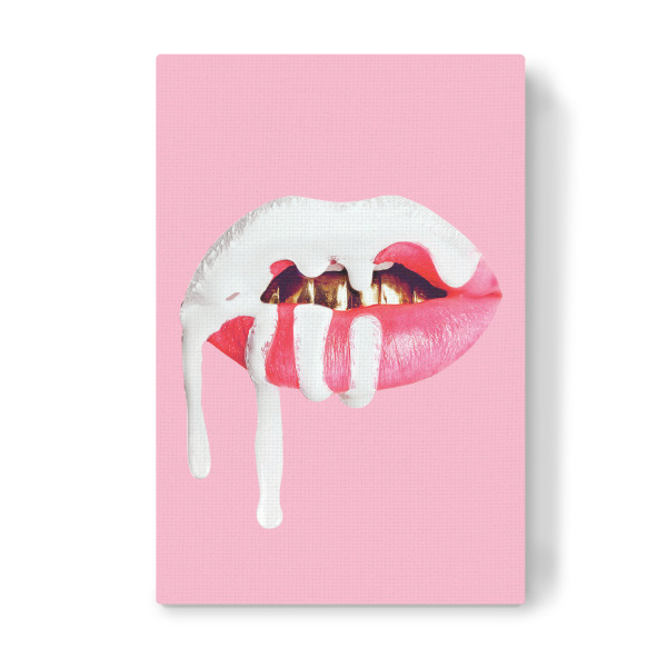 Leinwandbild "Pink and White Lips" artboxONE - Abstrakt,Fashion - Mouth,Lips,Mund,Lippen