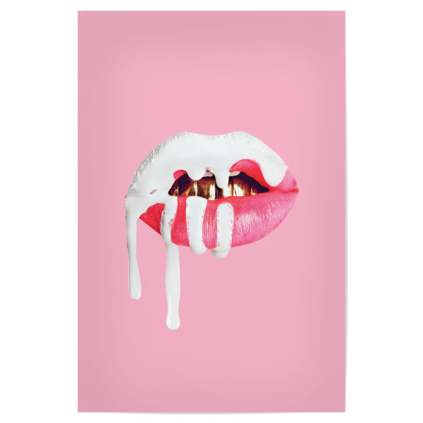 Poster 30x20 cm "Pink and White Lips" artboxONE - Abstrakt,Fashion - Mouth,Lips,Mund,Lippen