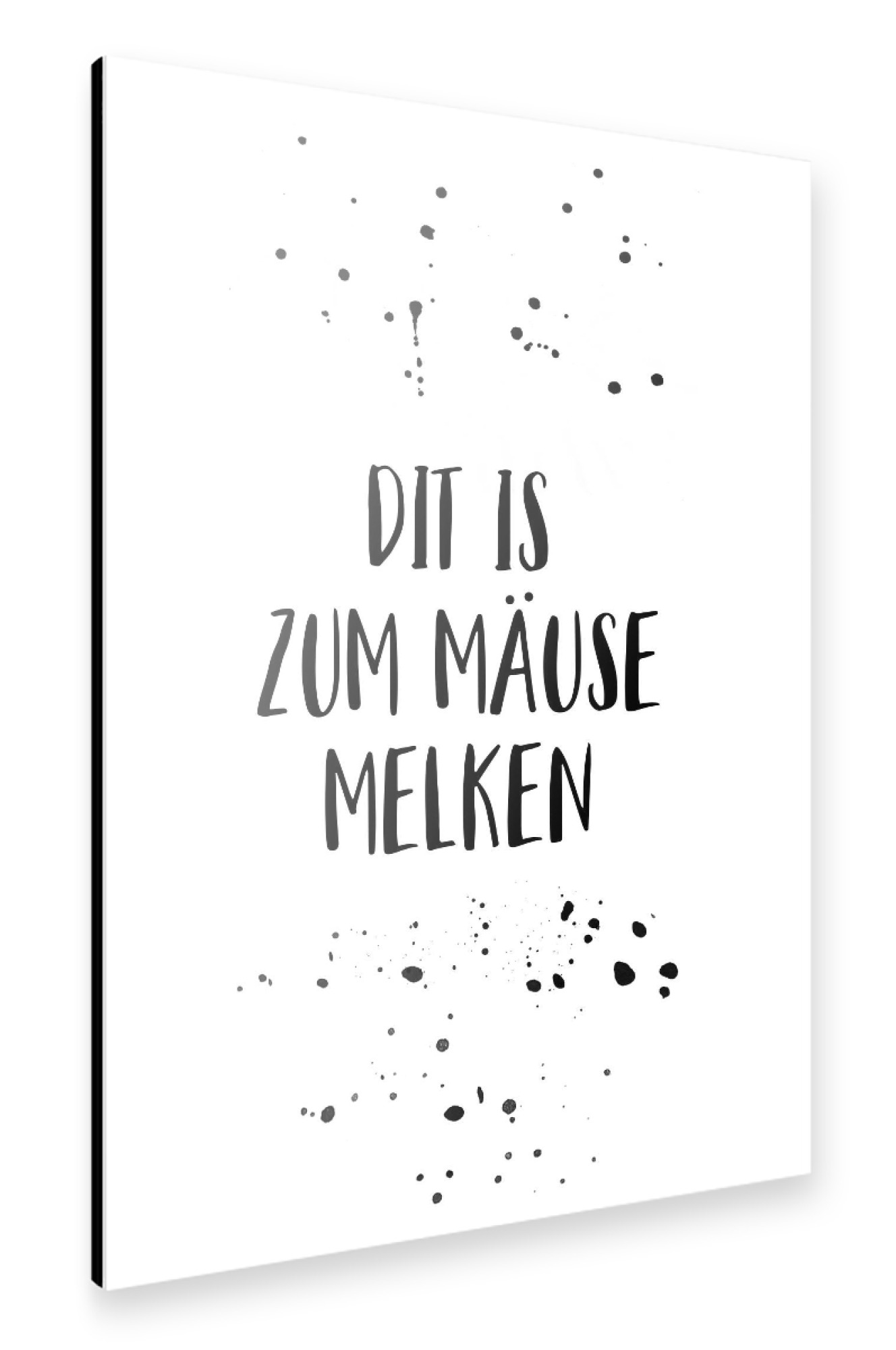 Alu-Dibond "DIT IS ZUM MÄUSE MELKEN" 30x20 cm artboxONE