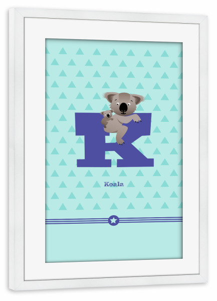 Poster mit Rahmen weiß "K wie Koala" artboxONE - Für Kinder,Buchstaben,Buchstaben / K