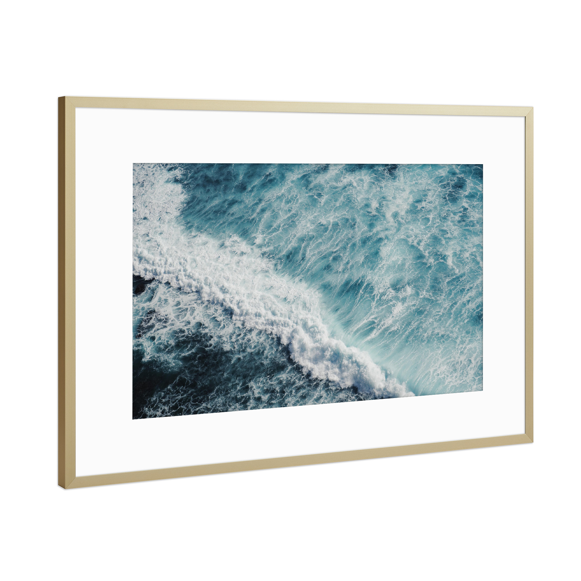 Poster mit Rahmen Gold "Ocean Art" artboxONE - Natur,Reise / Strand und Meer - Ocean,Beach,Waves,Sea,Wellen,Meer