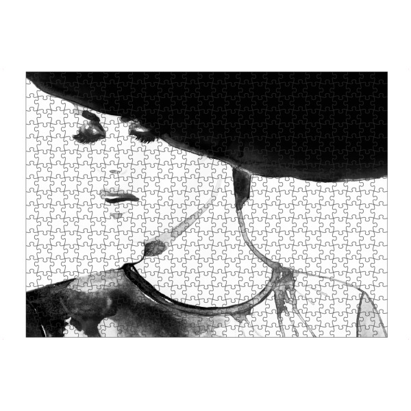 Puzzle Ravensburger "Black Hat Woman" artboxONE - Menschen,Schwarzweiß,Fashion - Woman,Fashionista,Fashion,Frau - Bild woman