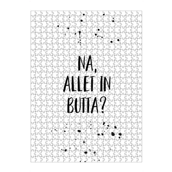 Puzzle Ravensburger "Berlinerisch NA, ALLET IN BUTTA" artboxONE - Typografie,Schwarzweiß,Lustig - Dialekt,Berlin - Bild dialekt