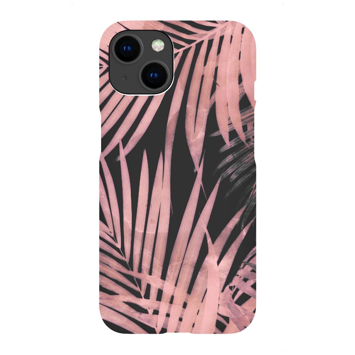 iPhone "Pink Palm Leaves on Black" Premium-Case Handyhülle artboxONE