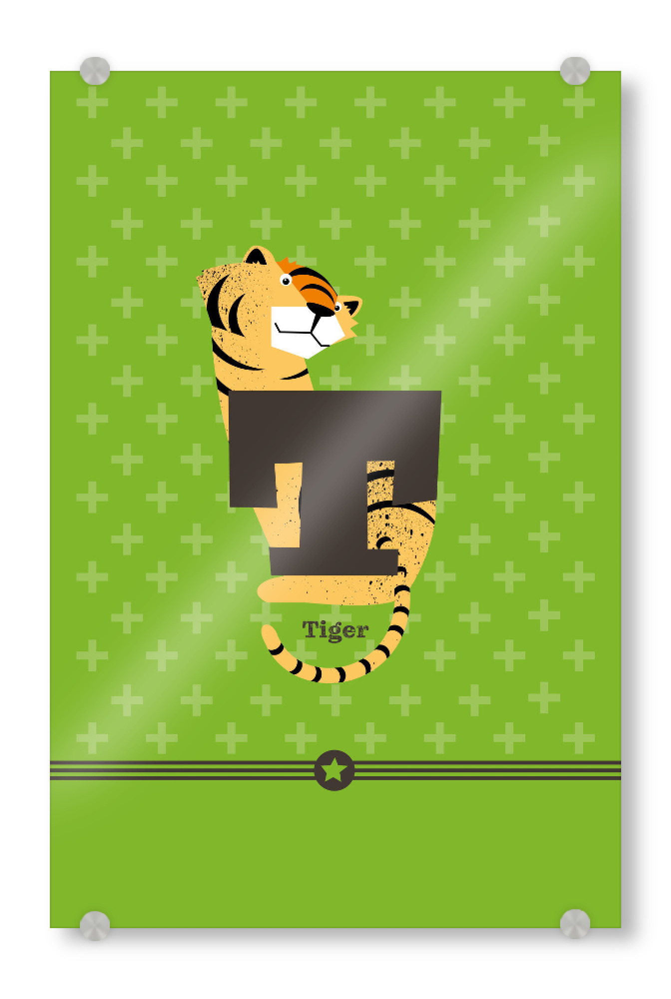 Acrylglasbild "T wie Tiger" artboxONE - Für Kinder,Buchstaben,Buchstaben / T - Tiger,Abc,T,Buchstabe,Alphabeth,Buchstabenset-kids8,Buchstabe-t