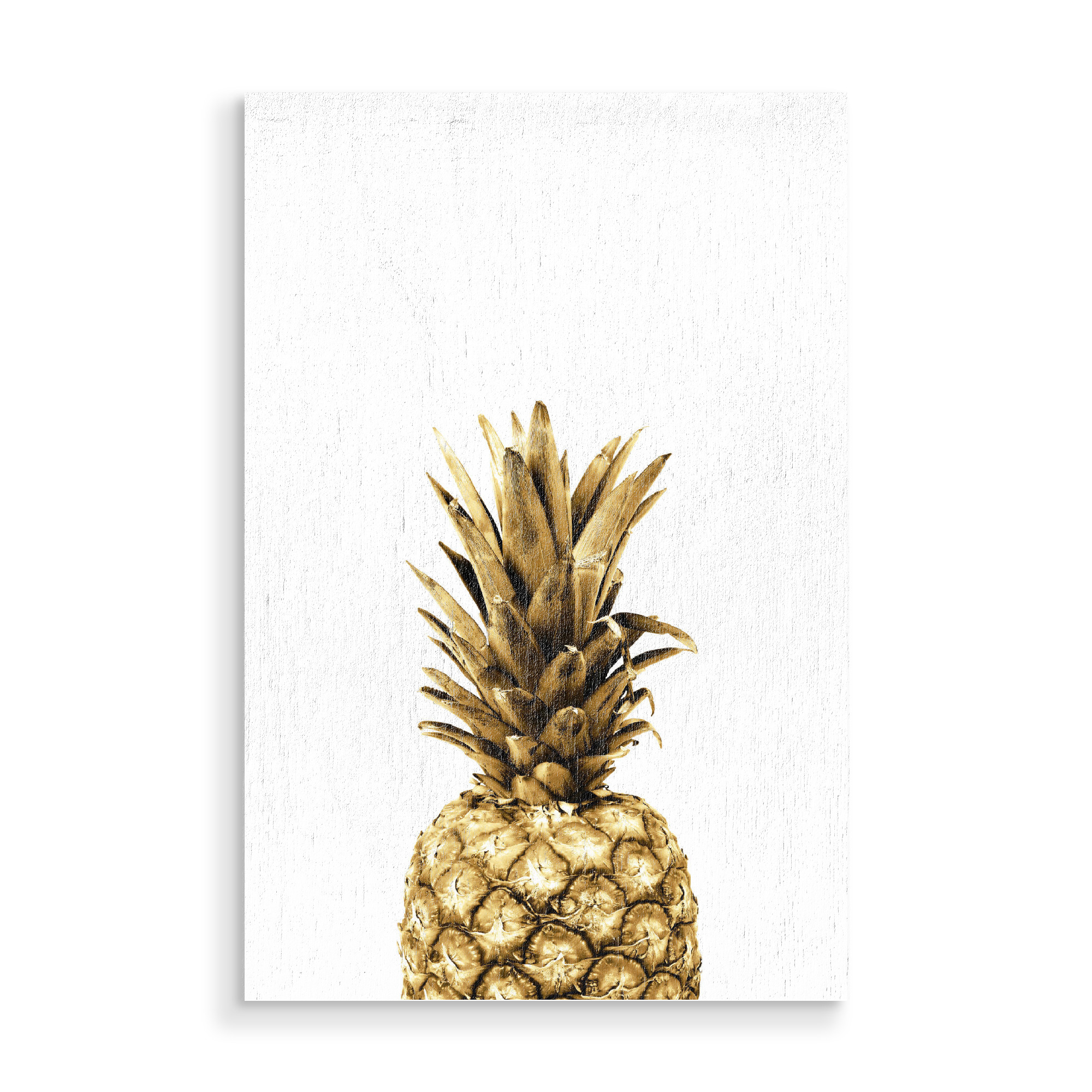 Holzbild "Gold Pineapple Fruit" artboxONE - Essen & Trinken / Obst & Gemüse - Gold,Pineapple,Ananas