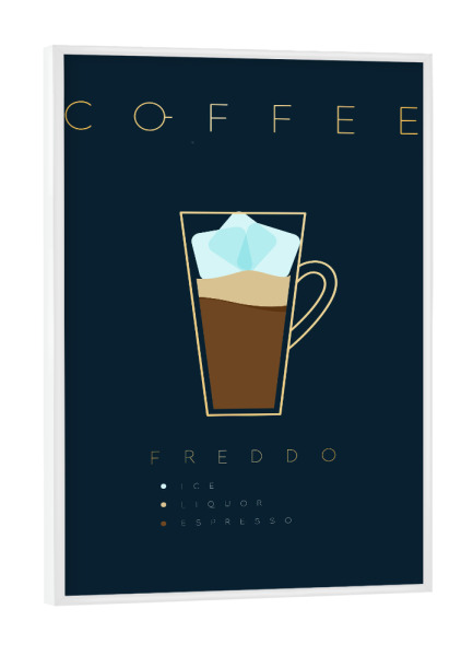 Poster mit weißem Rahmen "Coffee freddo" artboxONE - Essen & Trinken - Coffee,Kaffee.,Freddo