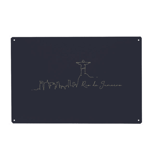 Holzbild "Silhouette Rio de Janeiro blue" artboxONE - Städte / Rio de Janeiro - Skyline,Brazil,Brasilien,Rio de janeiro