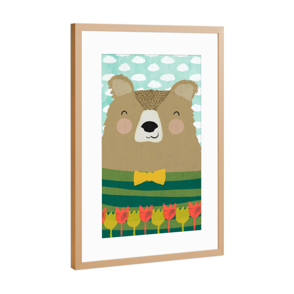 Poster mit Rahmen Kupfer "Braunbär Bruno" artboxONE - Für Kinder - Bär,Bear