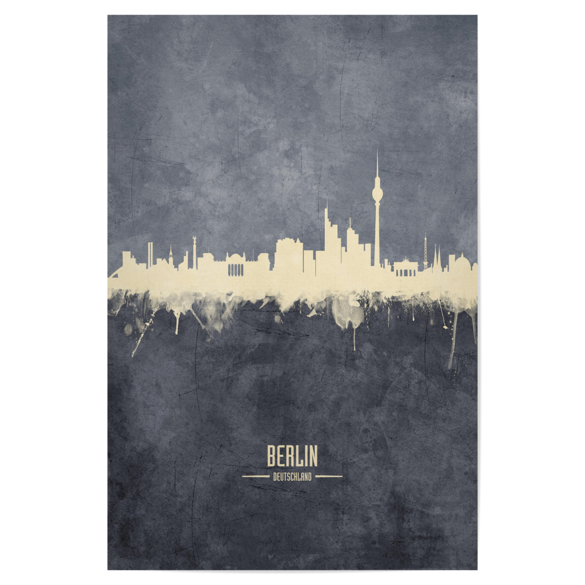 artboxONE Leinwand 30x20 cm St/ädte//Berlin Berlin Germany Skyline txt von Michael Tompsett
